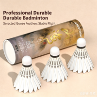 Volants de badminton T-4 en plumes d'oie, qualité B, double couche de liège, haute stabilité, directement de l'usine OEM, Chine