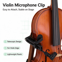 Clip de microphone télescopique pour violon, bras extensible, pince de fixation en plastique anti-rayures, viola, diffusion en direct C-1305