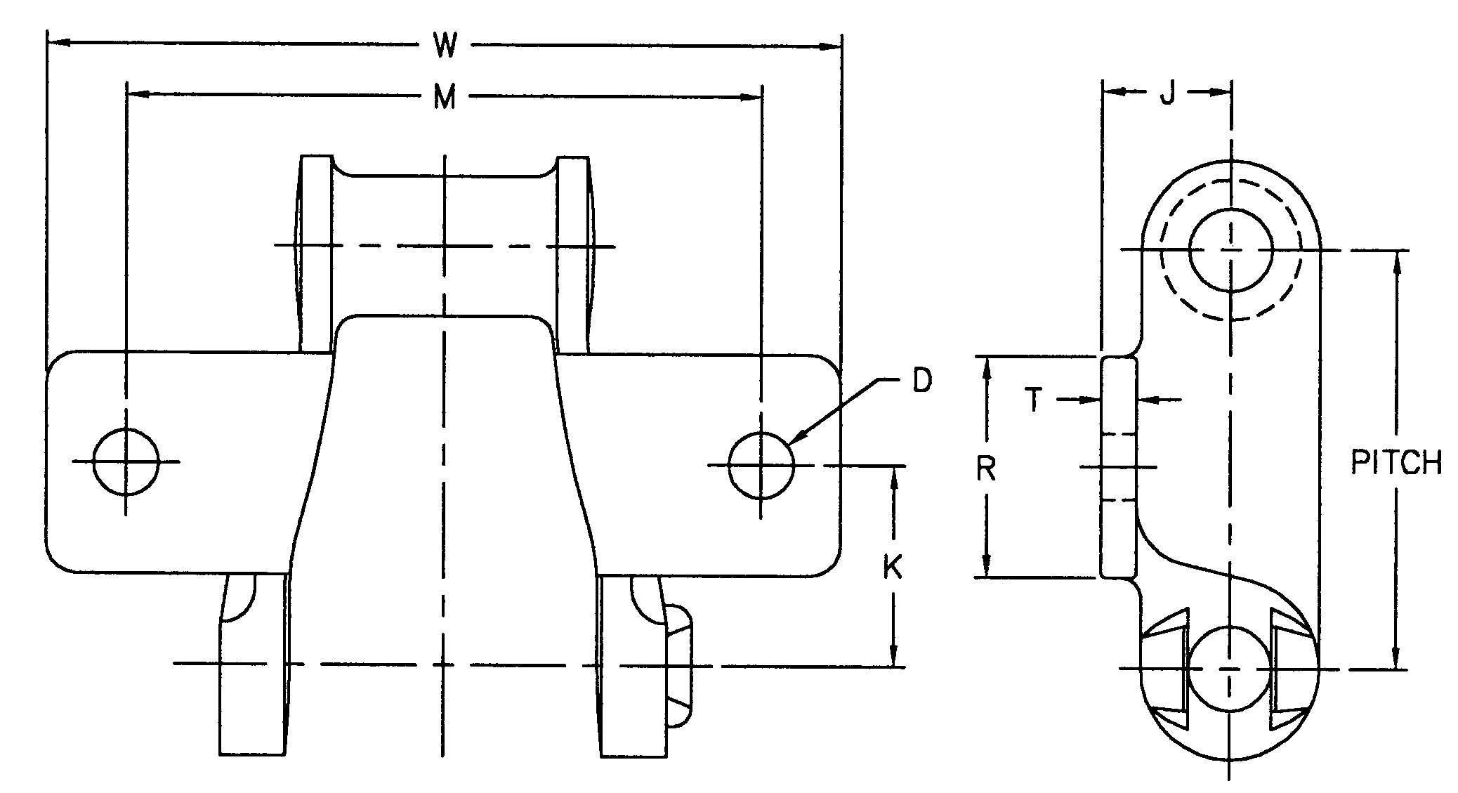 H Class Mill Chain with K1 Attachment