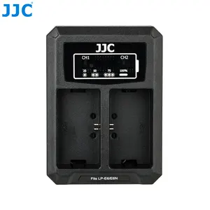 JJC DCH-LPE6 USB المزدوج شاحن بطارية يناسب كانون LP-E6/LP-E6N