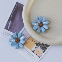 Liontin Resin Bunga Daisy Kering Asli dalam Berbagai Warna - Bunga Biji Melon untuk Pembuatan Anting DIY, Aksesoris Perhiasan