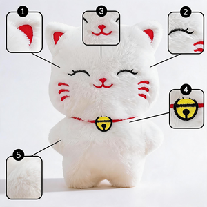 Peluche de Gato de la Suerte Blanco, Suave y Esponjoso, Certificado CE EN71 ASTM, Juguete de Peluche para Niños con Relleno de Algodón PP - Product Image 2