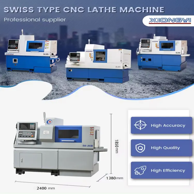 Good Price Cnc Tapping Flat Bed Sw-265B 5Axis Cnc Swiss Lathe Cnc Machine For Processing Copper Material