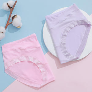 Shanhao <span class=keywords><strong>XXL</strong></span>/<span class=keywords><strong>XXXL</strong></span> бесшовные трусики для беременных с V-образной поддержкой хлопчатобумажные кружева большого размера для беременных женщин Летняя лента Размер - Product Image 2