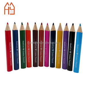 Ensemble de crayons de couleur triangulaires courts personnalisés de 3,5 pouces, 12 couleurs différentes avec logo en estampe à chaud pour la promotion - Product Image 2