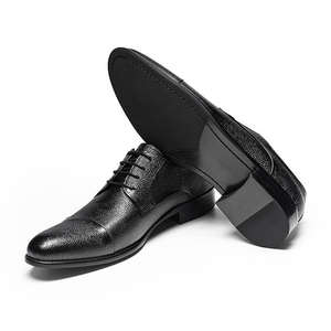 Chaussures en cuir pour hommes, chaussures d'été respirantes, chaussures de ville formelles, en cuir véritable, à lacets, bout rond - Product Image 5