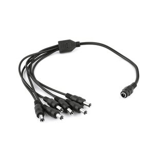 Cavo di alimentazione 5521 cc a <span class=keywords><strong>6</strong></span> vie da femmina a maschio cavo adattatore Splitter 2.1*5.5mm a corrente continua - Product Image 1