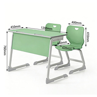 Ensemble bureau et chaise spacieux pour deux personnes, mobilier scolaire moderne en bois écologique pour étudiants, idéal pour les salons universitaires - Vente en gros