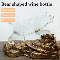 Decantador de Vidrio con Forma de Oso de 1000 ml, Botella de Whisky de Alta Calidad Hecha a Medida, Diseño Elegante para Exteriores