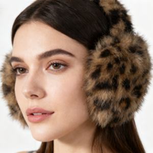 <span class=keywords><strong>Cache</strong></span>-oreilles en peluche douce et pliable à imprimé léopard, chaud pour l'hiver, pour femmes - Product Image 1