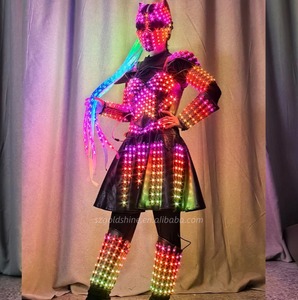 Traje de Robot LED para mujer, vestido <span class=keywords><strong>Guetta</strong></span> de Halloween, puesta en escena, disfraz de zancos para Navidad, Año Nuevo, Año Nuevo chino - Product Image 4