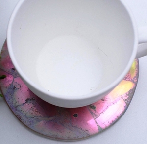 Ensemble de sous-verres élégants faits à la main, écologiques, en marbre coloré irrégulier, avec motif gravé, résistants à la chaleur et à l'eau, pour la maison - Product Image 3