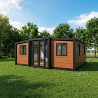Conteneur d'expédition extensible à double aile, maison modulaire mobile pour villa, camping et bureau