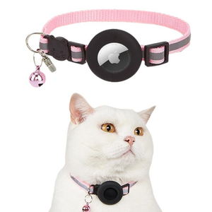 Lost Adjusta ble Soft Solid Silikon Pet Locator Halsband Kompatibel Apple AirTag Tracker Nylon Silikon Hals Ärmel Zubehör Hunde - Product Image 4