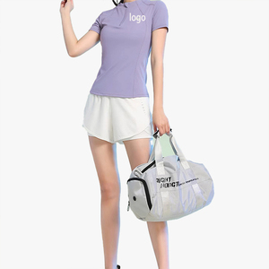 Ensemble Sport Décontracté Grande Taille Femme – Tenue de Yoga Professionnelle Séchage Rapide avec Logo Personnalisable – Manches Courtes pour Tennis, Course et Fitness - Product Image 5