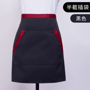 Tablier de cuisine de travail imperméable avec poches avec logo personnalisé uniformes pour serveurs serveuses cafés uniformes pour les ongles demi-tabliers de cuisine - Product Image 5