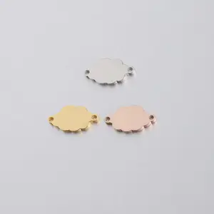 cloud design 8*15.4mm Stainless steel Bracelet Charm Silver / Gold / Rose gold cloud Charms for Jewelry Making