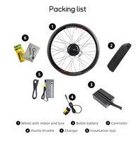 Kit de conversion de vélo électrique longue portée avec batterie Tiger Shark 15AH, moteur de moyeu avant, contrôle sans fil par application pour le cyclisme quotidien