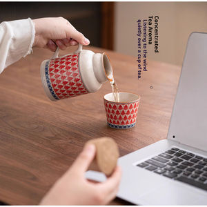 Taza de Oficina Aislada de Gran Capacidad Ru Kiln <span class=keywords><strong>con</strong></span> Tapa, Taza de Té de Cerámica <span class=keywords><strong>con</strong></span> Retención de Calor, Bolsa de Viaje para el Hogar <span class=keywords><strong>y</strong></span> la Oficina, Regalo de Navidad - Product Image 3