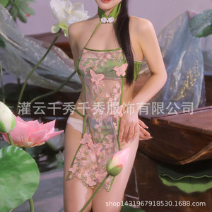 ชุดชั้นในเซ็กซี่สไตล์โบราณแบบกี่เพ้า พร้อมสายรัดหน้าท้อง ขายส่งแบบดรอปชิปปิ้ง บทบาทเซ็กซี่ ยั่วยวนข้ามพรมแดน - Product Image 3
