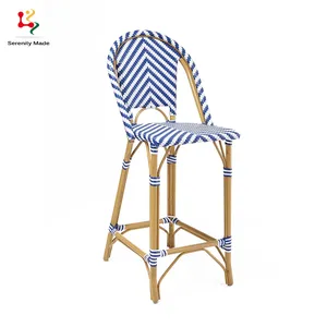 Commercial Furniture ภาษาฝรั่งเศสคำ Bistro Bar เก้าอี้หวายกลางแจ้งเก้าอี้บาร์สำหรับ Cafe Shop