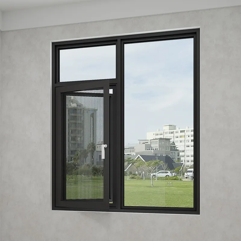 Precio de coste personalizado EE. UU. Hurricane impacto ventana de aluminio doble vidrio diseño aleación de aluminio ventanas abatibles