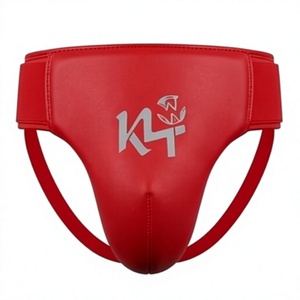 Ceinture de soutien inguinal en néoprène rouge pour homme KLTW, protection profilée respirante avec logo thermocollé, pour la boxe, l'haltérophilie et les sports. - Product Image 1