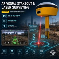 Penerima GNSS RTK C202 1408 Kanal, Kalibrasi Bebas, Kompensasi Kemiringan, Perangkat Survei untuk Pemetaan Kadastral