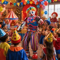 Costume de robot clown lumineux à LED de qualité supérieure, tenue de robot multicolore pour Halloween, cosplay et fêtes