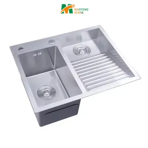 Fregadero de cocina grande, accesorio de acero inoxidable 304