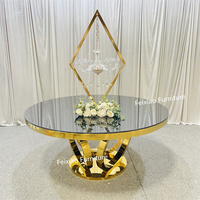 Table de salle à manger ronde au design moderne de luxe meubles de maison en verre table de mariage tables à manger meubles d'hôtel