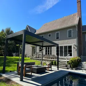 Pérgola impermeable de aluminio para patio motorizado, muebles de jardín, persiana exterior, Gazebo bioclimático