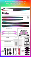 Kit d'éclairage d'ambiance dynamique pour BMW Série 5 F10 F11 F18 2011-2017, 256 couleurs LED, éclairage intérieur de voiture
