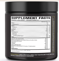 Mélange de café noir instantané en poudre avec racine de maca, ashwagandha, ginseng, huperzine, rhodiola, taurine, citicoline, L-tyrosine - Sans sucre