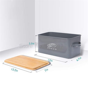 Contenedor de Acero Inoxidable para Cocina, Estilo Royalhouse, con Tapa Enrollable Natural y Tabla de Cortar, para Guardar Pan - Product Image 3