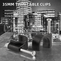 Clips de câble coaxiaux jumeaux en plastique Binrong 35 mm pour la gestion des câbles