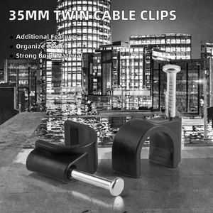 Clips de câble coaxiaux jumeaux en plastique Binrong 35 mm pour la gestion des câbles - Product Image 2