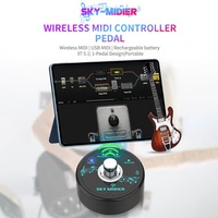 Pedal de Efectos MIDI Inalámbrico Portátil Recargable BT, Mini Controlador MIDI, Controlador de Efectos de Software, Controlador MIDI USB