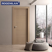 Porte d'entrée préfabriquée moderne en bois composite WPC Rogenilan, résistante à l'humidité, pour intérieur, portes de cloison