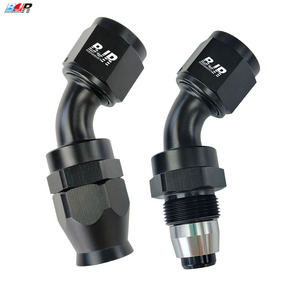 Embouts <span class=keywords><strong>de</strong></span> <span class=keywords><strong>tuyau</strong></span> en aluminium noir BJR Performance universels à 45 degrés, AN6 AN8 AN10 AN12, peints, en PTFE, pour système <span class=keywords><strong>de</strong></span> carburant - Product Image 3