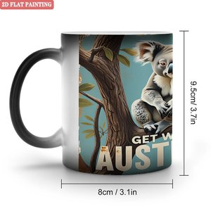 Mug à sublimation vierge pour presse à chaud, noir givré, 11 oz, en céramique, sensible à la chaleur, idéal pour cadeau - Product Image 1