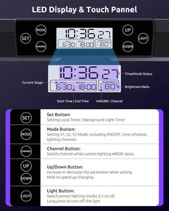 Lámpara <span class=keywords><strong>LED</strong></span> para <span class=keywords><strong>Acuario</strong></span> de Arrecife Seaoura SR-691 de 120W, Iluminación de Coral de Espectro Completo <span class=keywords><strong>Programable</strong></span> con Brillo y Temporizador Ajustables - Product Image 5