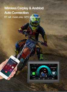 Caméra 5 pouces sans fil Carplay Android Auto moniteur étanche TPMS moto conduite Navigation - Product Image 3