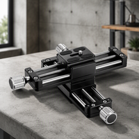 Rail coulissant en alliage d'aluminium avec plaque Arca QR, rotation à 360°, bouton de précision, réglage 115 mm, double vitesse pour trépied DSLR