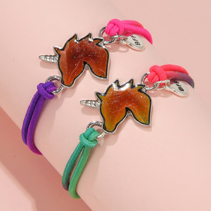 สร้อยข้อมือยางยืดเปลี่ยนสีตามอุณหภูมิ ลายม้าเต่า ชุดสร้อยข้อมือมิตรภาพสำหรับเด็กผู้หญิง - Product Image 3