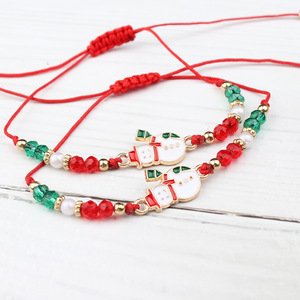 Pulsera de Cuentas de Cristal con Campanas de Santa Claus de Aleación Multicolor, Nueva en Europa y Estados Unidos, Regalo de Navidad para Novias - Product Image 5
