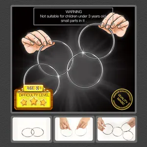 Personalizzabile 4-Link in stile cinese trucchi di magia in metallo per bambini spettacolo teatrale giocattolo collegato anelli collegati