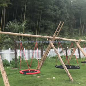 Siège de balançoire pour enfants en filet de corde rond de 100 cm avec certificat TÜV pour les aires de jeux publiques - Product Image 5