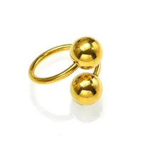 Schicker zweifarbiger, glänzender runder Kugelring, polierter Edelstahl, minimalistischer, trendiger, modischer Fingerring