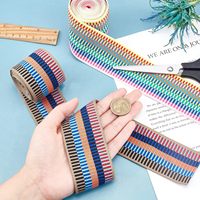Bande élastique en nylon de 2 pouces de large, motif rayé plat, tissée, sur mesure en usine, 4 tailles, 2 styles, accessoires de couture pour vêtements